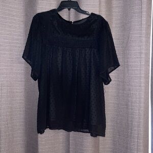 Elegant Black Sheer Women's Top